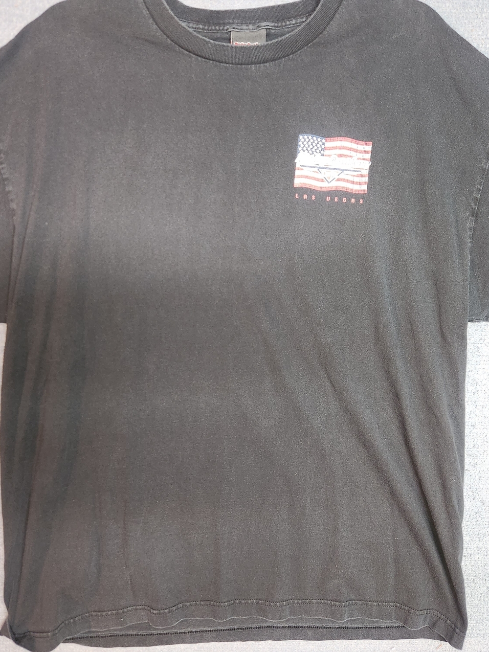 Harley Davidson Black Graphic Tee with American Flag from Las Vegas HD Cafe #429